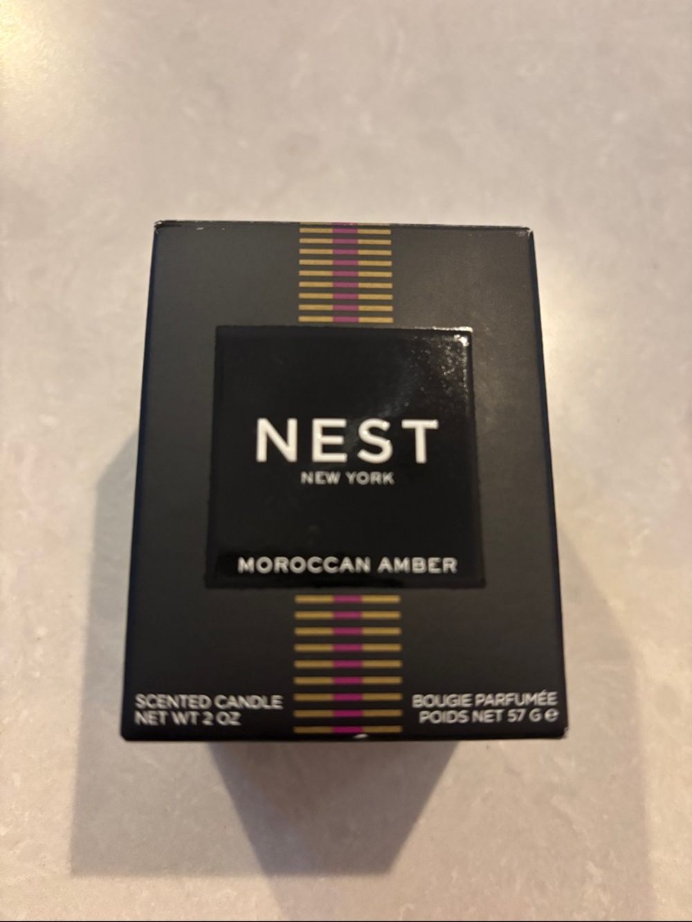 NEST Moroccan Amber Scented Candle - Black & Gold Box